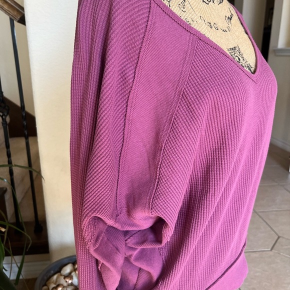 Free People Santa Clara Thermal Top- Mulberry - Picture 5 of 5